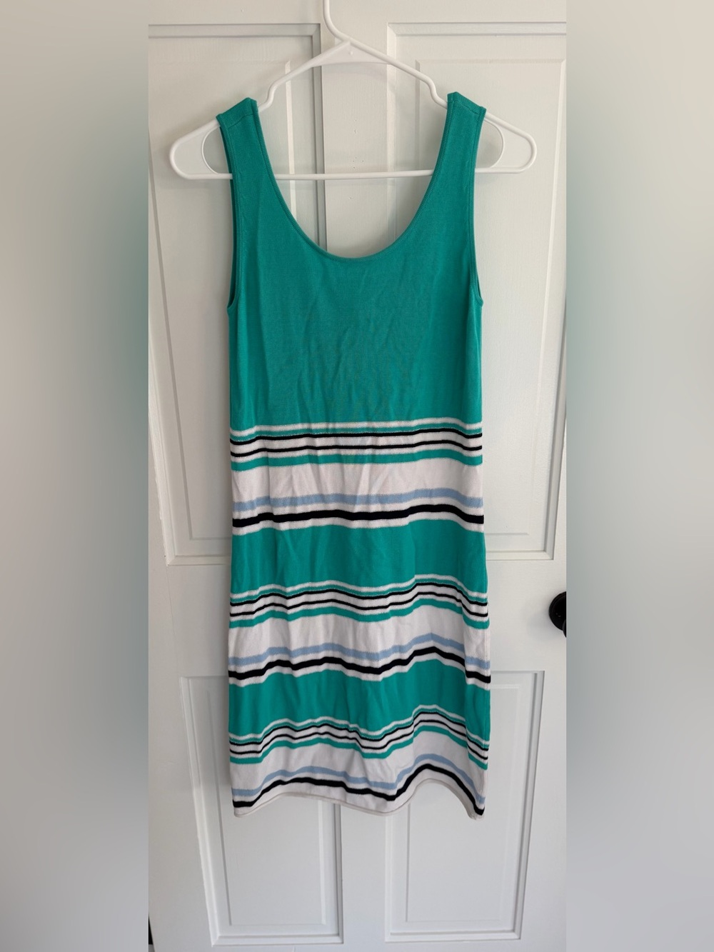 Tommy Bahama Turquoise Striped Knit Tank Dress XS